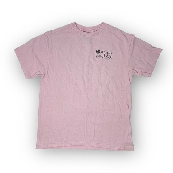 Simply Southern Pink Classy Boujee Peachy Short Sleeve Tshirt Youth Girl Size S - Picture 1 of 3